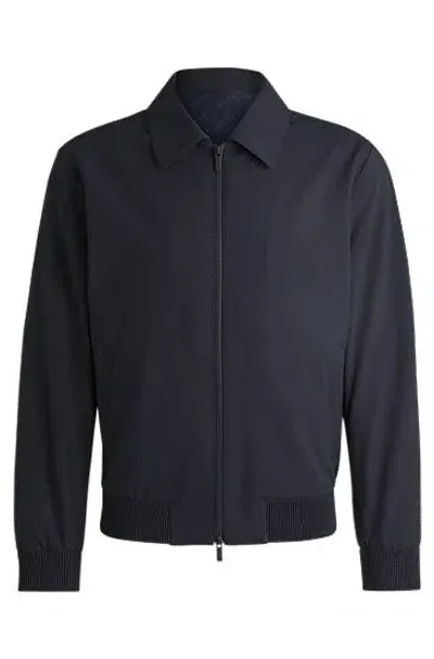 Hugo Boss Slim-fit Jacket In Water-repellent Performance-stretch Fabric In Black