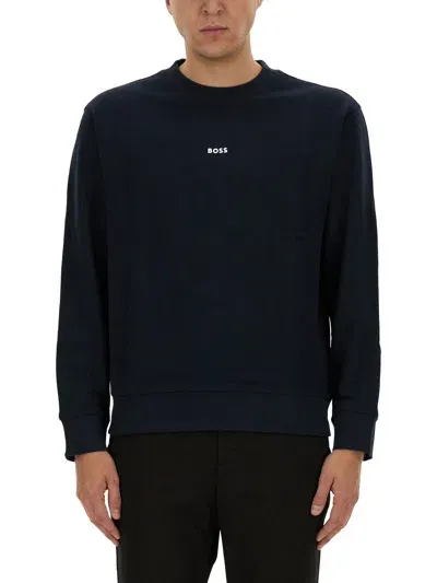 Hugo Boss Sweatshirt With Logo In Blue