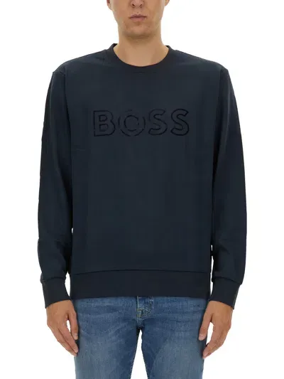 Hugo Boss Sweatshirt With Logo In Blue