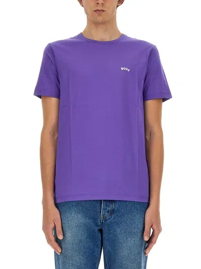 Hugo Boss T-shirt With Logo In Purple