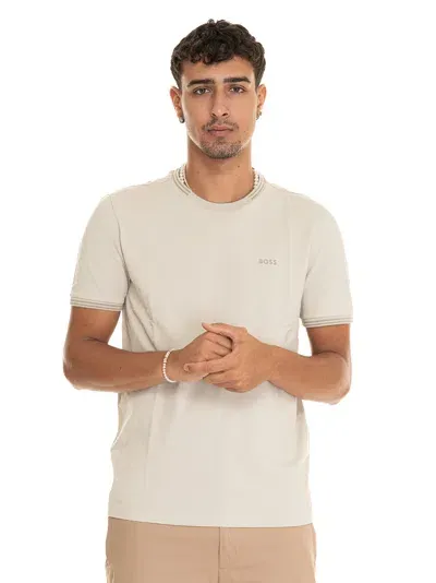 Hugo Boss Taul T-shirt In Beige