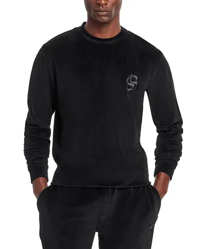 Hugo Boss Velour Sweatshirt In Black