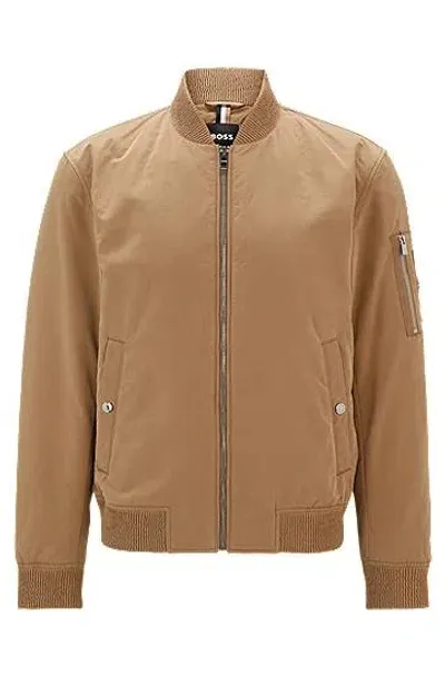 Hugo Boss Water-repellent Jacket In A Regular Fit In Open Beige