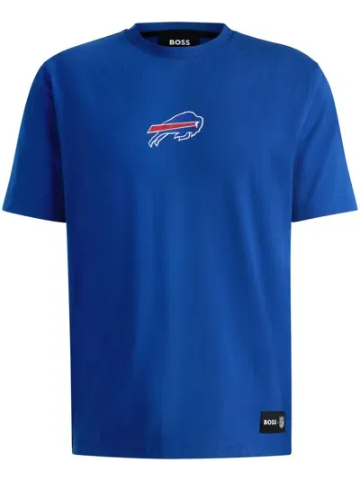 Hugo Boss Boss X Nfl Stretch-cotton T-shirt With Special Branding In Bills