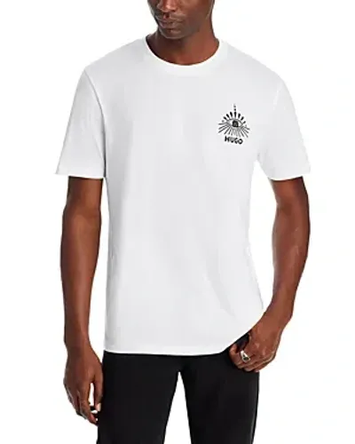 Hugo Dedico Cotton Graphic Tee In White