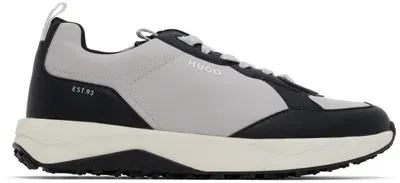 Hugo Gray Mixed-material Sneakers In 060-open Grey