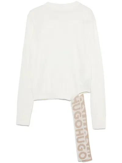 Hugo Intarsia-logo Sweater In White