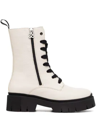 Hugo Leather Boots In White