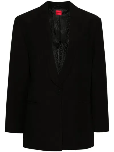 Hugo Logo-appliqué Blazer In Black