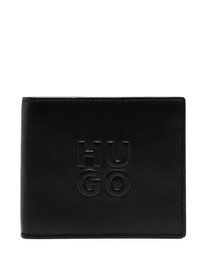 Hugo Logo-embossed Wallet In 黑色