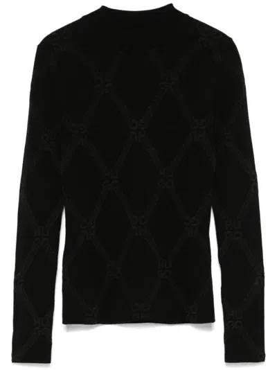 Hugo Logo-jacquard Sweater In Black