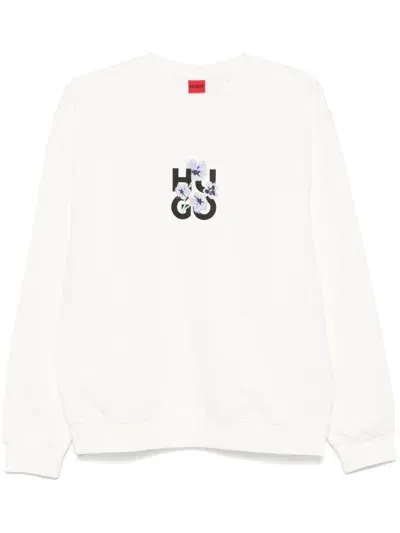 Hugo Logo-print Sweatshirt In White