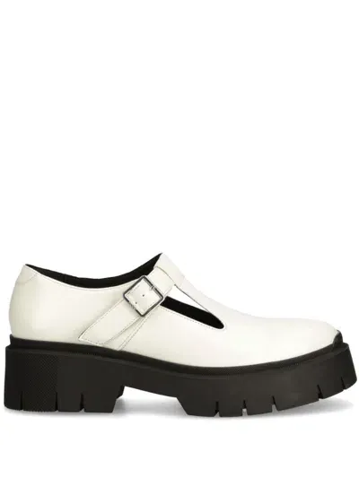 Hugo Round-toe Buckled Brogues In White