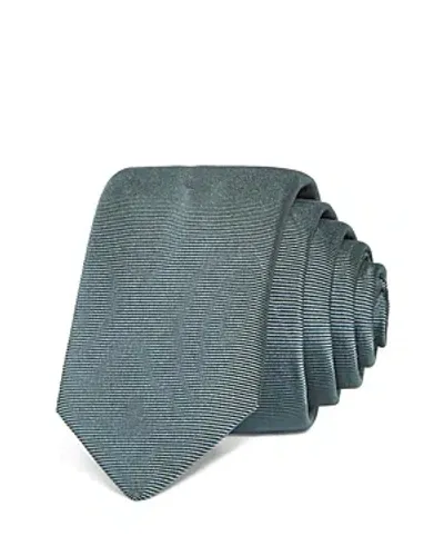 Hugo Silk Skinny Stripe Tie In Dark Green