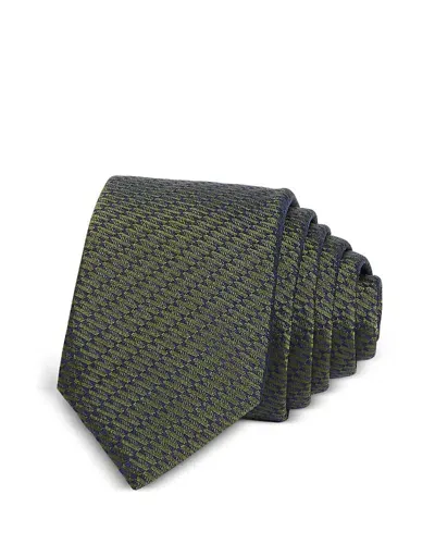 Hugo Spiral Striped Silk Skinny Tie In Open Green