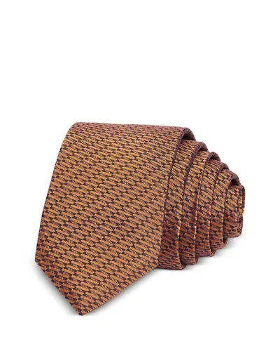 Hugo Spiral Striped Silk Skinny Tie In Open Orange