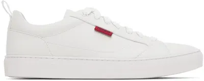 Hugo White Cupsole Faux-leather Sneakers In 100-white