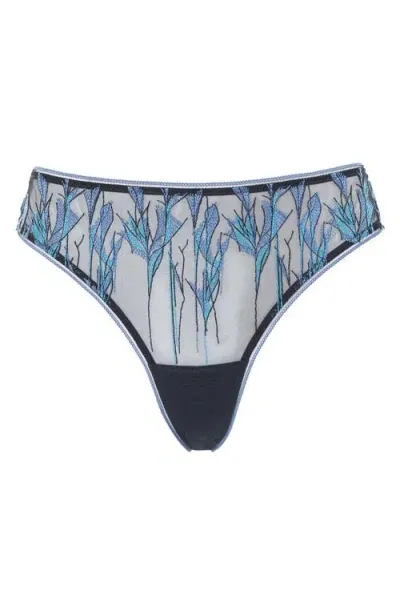 Huit Moonlight Tanga In Floral Blue