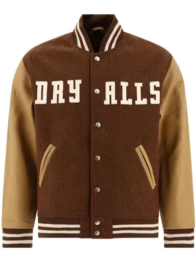 Human Made Embroidered-logo Wool Jacket In Brown