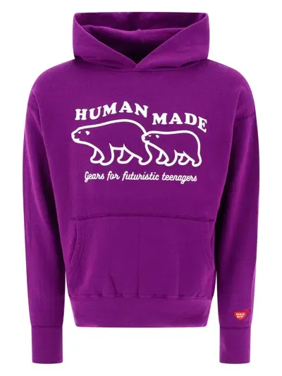 Human Made Tsuriami Logo-print Hoodie In Purple