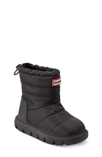 Hunter Kids' Cuddle Lug Sole Insulated Waterproof Snow Boot In Black 001