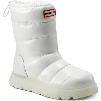 Hunter Maribel Insulated Waterproof Snow Bootie In White