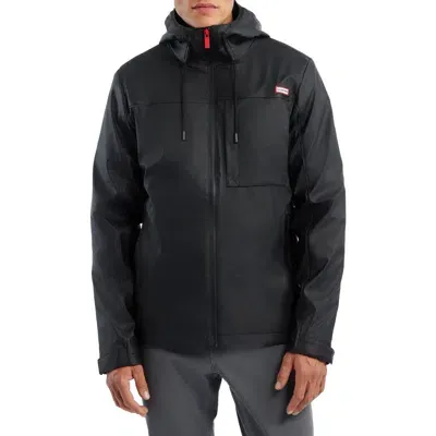 Hunter Men's Mill Hooded Waterproof Jacket In Black