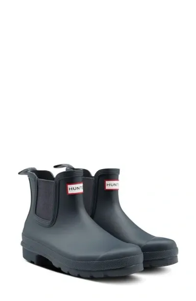 Hunter Original Waterproof Chelsea Rain Boot In Navy/navy