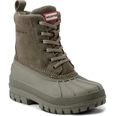 Hunter Sussex Insulated Waterproof Duck Boot In Loch Olive/loch Olive