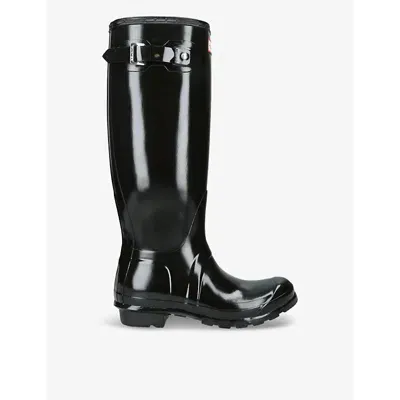 Hunter Womens Black Original Gloss Rubber Wellington Boots