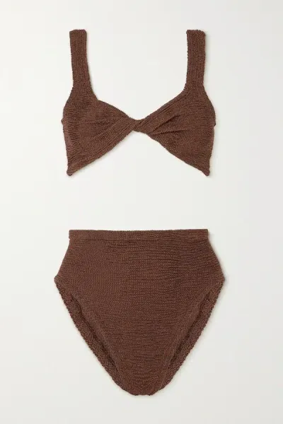 Hunza G Jamie Bikini In Metallic Chocolate