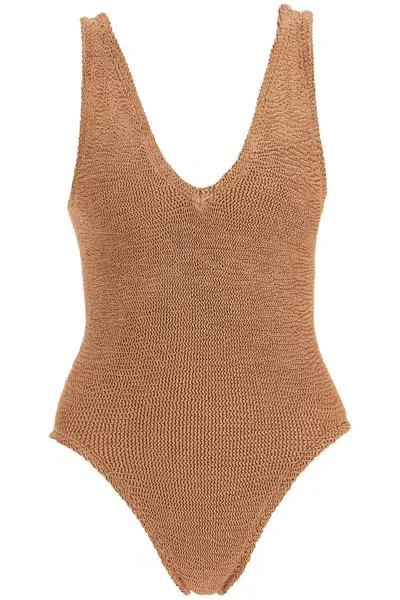 Hunza G Sadie Metallic One-piece In Brown