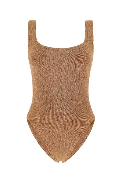 Hunza G Square Neck Swimsuit In Brown