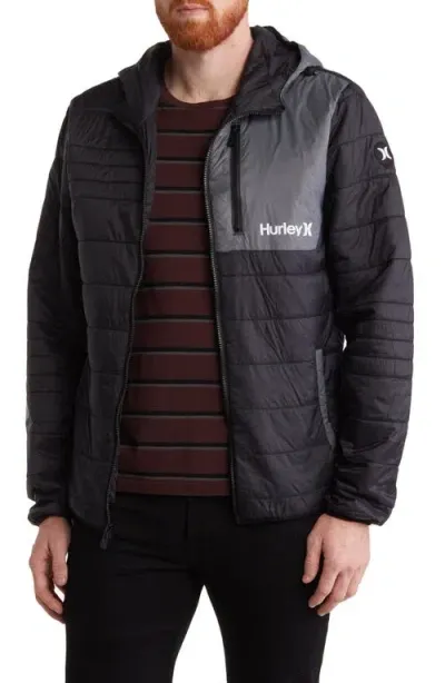 Hurley Carrick Quilted Jacket In Black