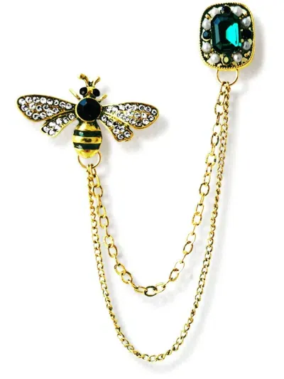 Hzmer Jewelry Luxo Bee Brooch In Gold