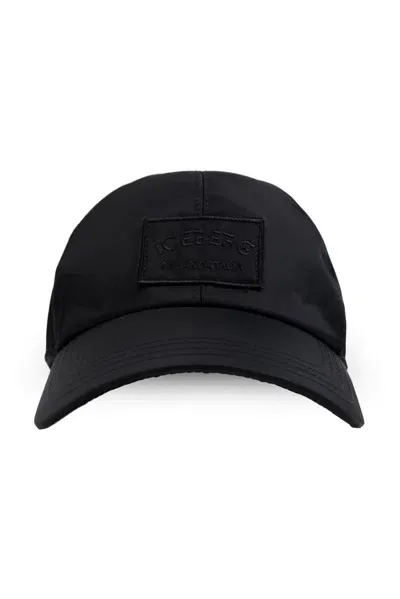 Iceberg Logo Embroidered Cap In Black