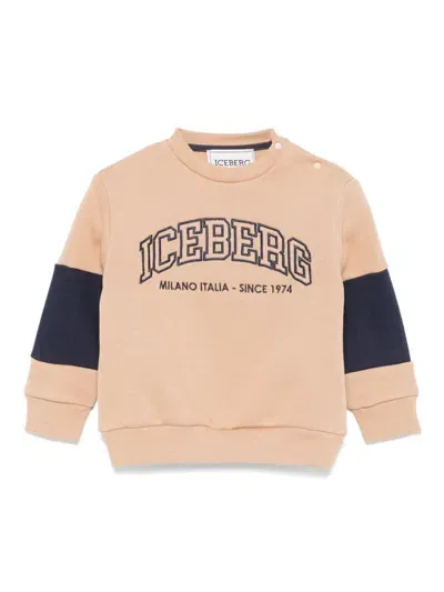 Iceberg Babies' Logo-embroidered Sweatshirt In Brown