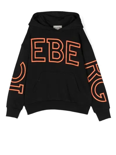 Iceberg Logo Pullover Hoodie In Schwarz