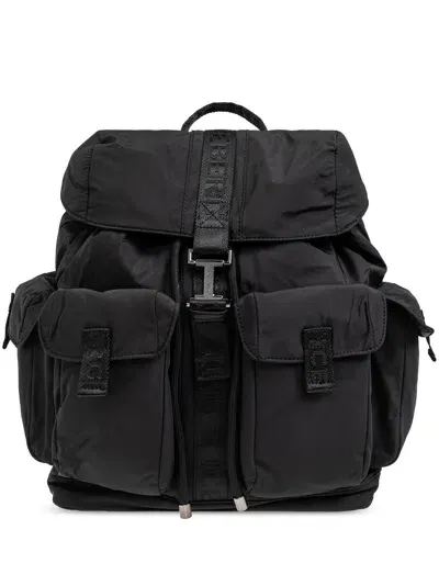 Iceberg Logo-tape Backpack In Black