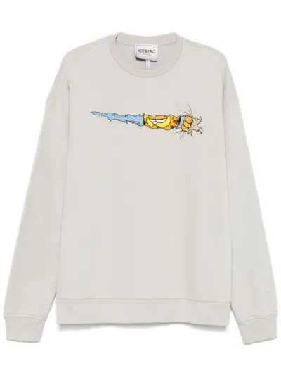 Iceberg X Garfield Cartton-print Sweatshirt In White