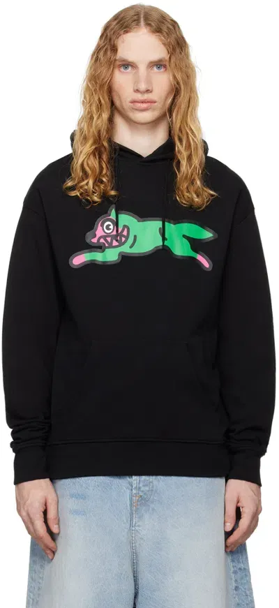 Icecream Black Running Dog Popover Hoodie