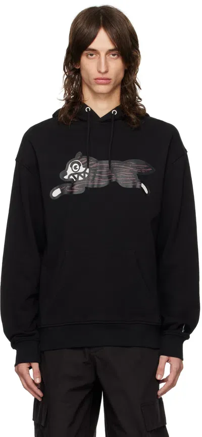 Icecream Black Woodgrain Running Dog Popover Hoodie