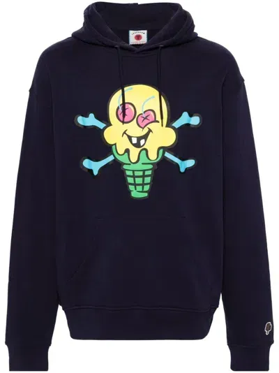 Icecream Mens Navy Cones And Bones Graphic-print Cotton-jersey Hoody In Blue