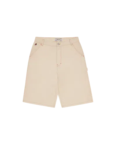 Icecream Europe Kids' Denim Carpenter Shorts In Ecru