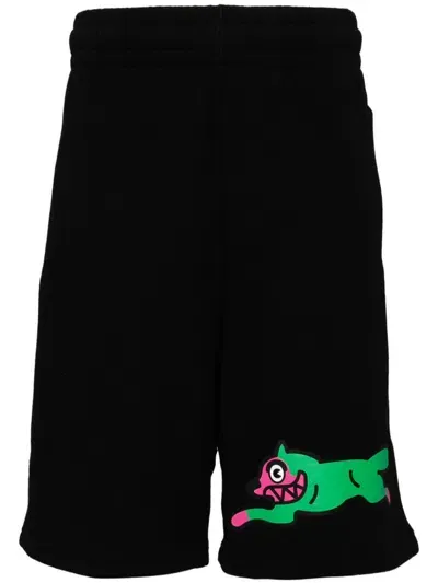 Icecream Logo-print Cotton Track Shorts In Black