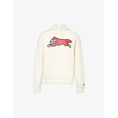 Icecream Mens Off White Running Dog Brand-print Cotton-jersey Hoody