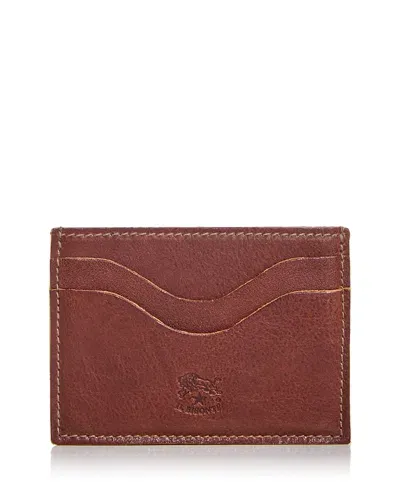 Il Bisonte Salina Leather Card Case In Seppia