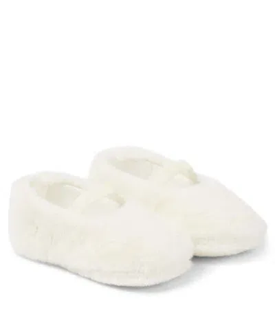 Il Gufo Baby Faux Fur Mary Jane Shoes In White