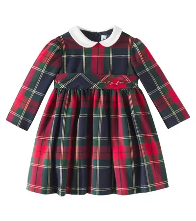 Il Gufo Baby Plaid Gathered Dress In Multicoloured