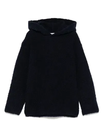 Il Gufo Kids' Bouclé Hoodie In Blue